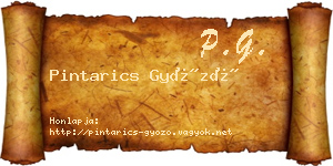 Pintarics Győző névjegykártya